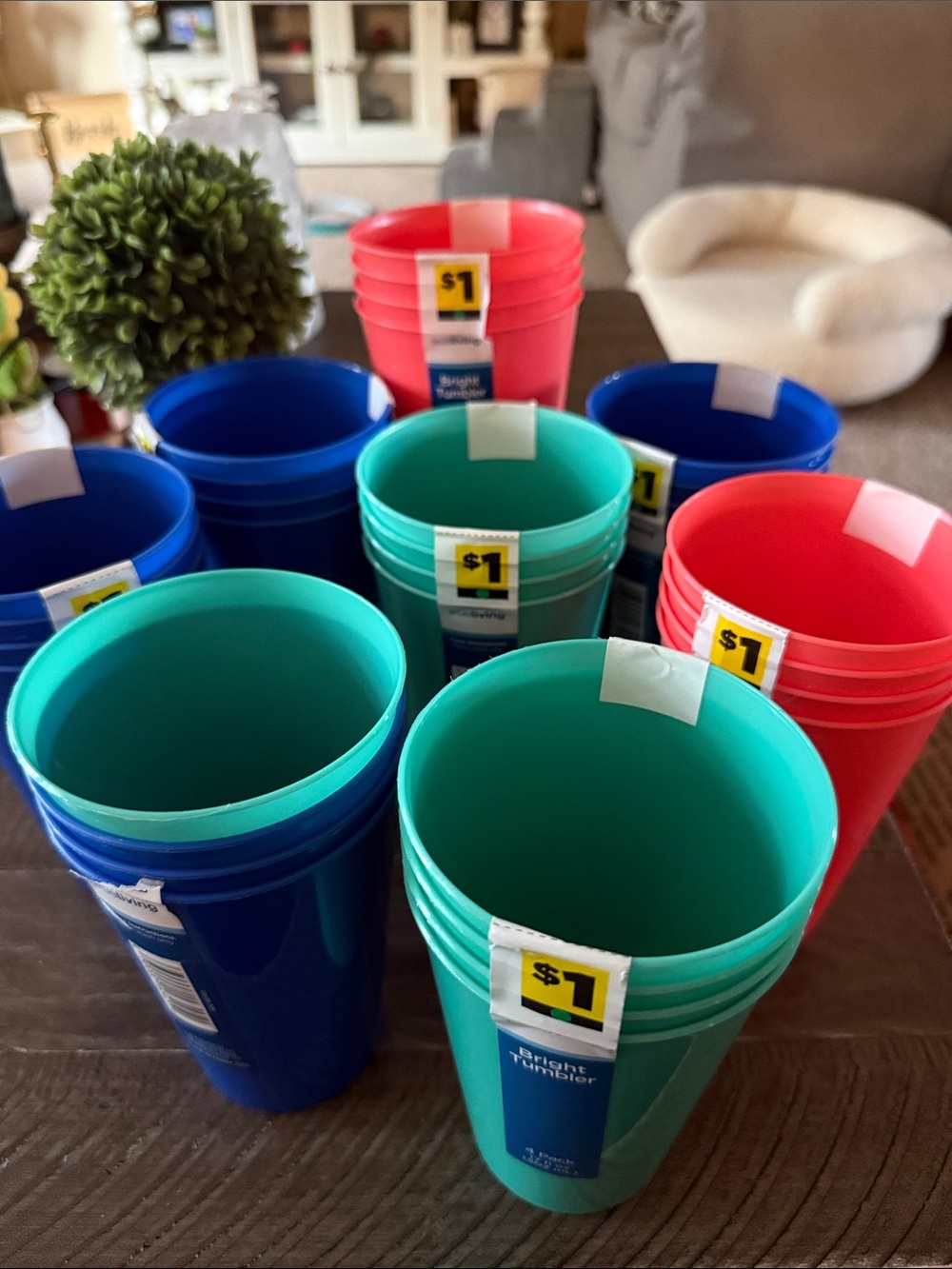Colorful Plastic Drinking Cups - Teal, Blue, Pink - 30+ cup Bundle - All New!